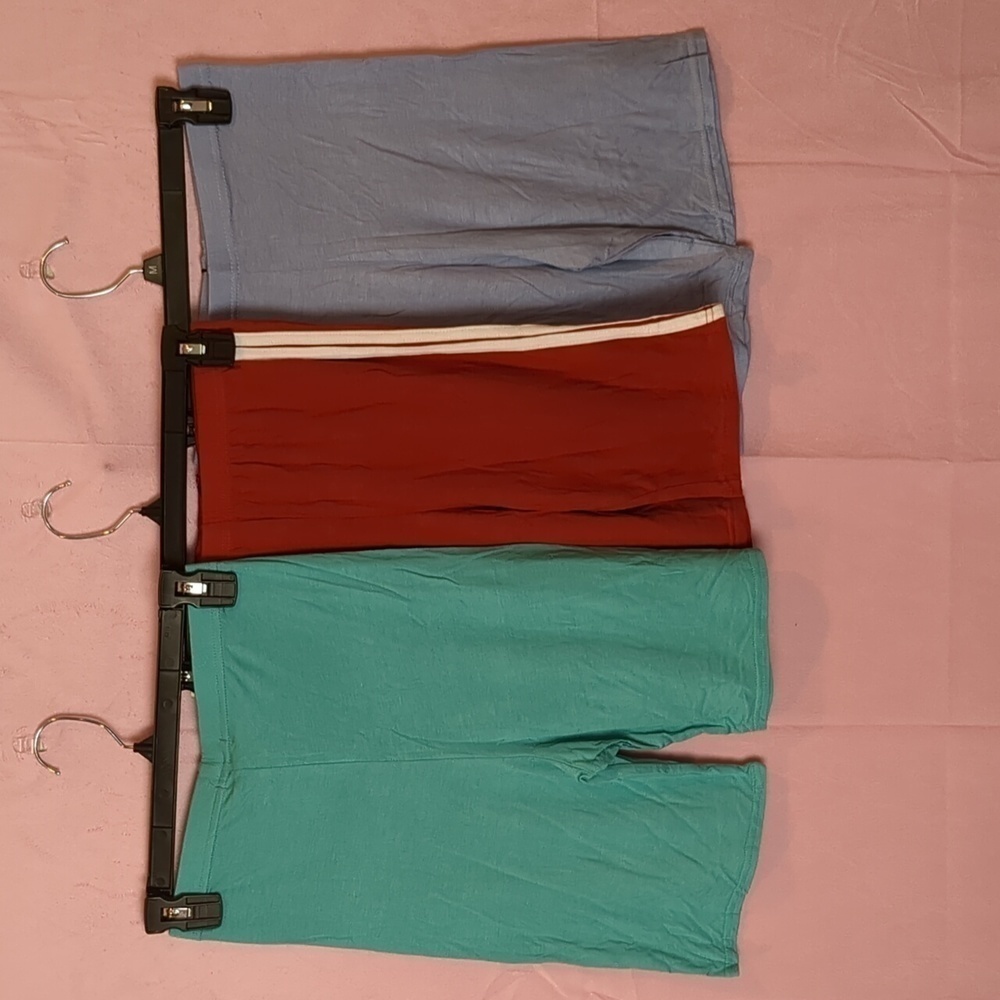 PrettyLittleThing 3 Pack Blue and Rust Jersey Athleisure Lounge Bike Shorts 6